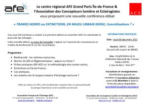 Trames noires ou extinctions, en milieu urbain dense, concrétisations ? @ Amphithéâtre de la Fédération Nationale des Travaux Publics (FNTP)