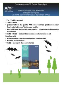 Conférences sur les bonnes pratiques en éclairage public, actualité nuisances lumineuses et biodiversité @ Salle Municipale